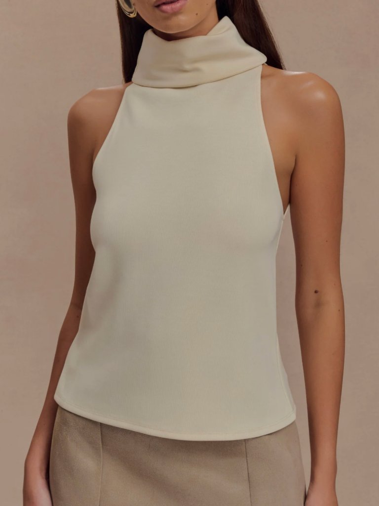 Meshki Birdie High Neck Sleeveless Top - Ivory